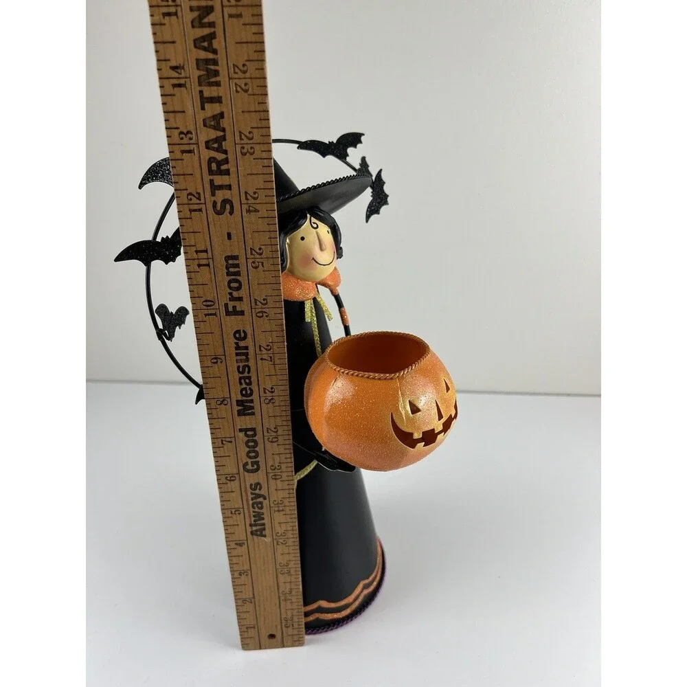 PartyLite Abracadabra Witch Halloween Candle Tealight Holder Bats Retired